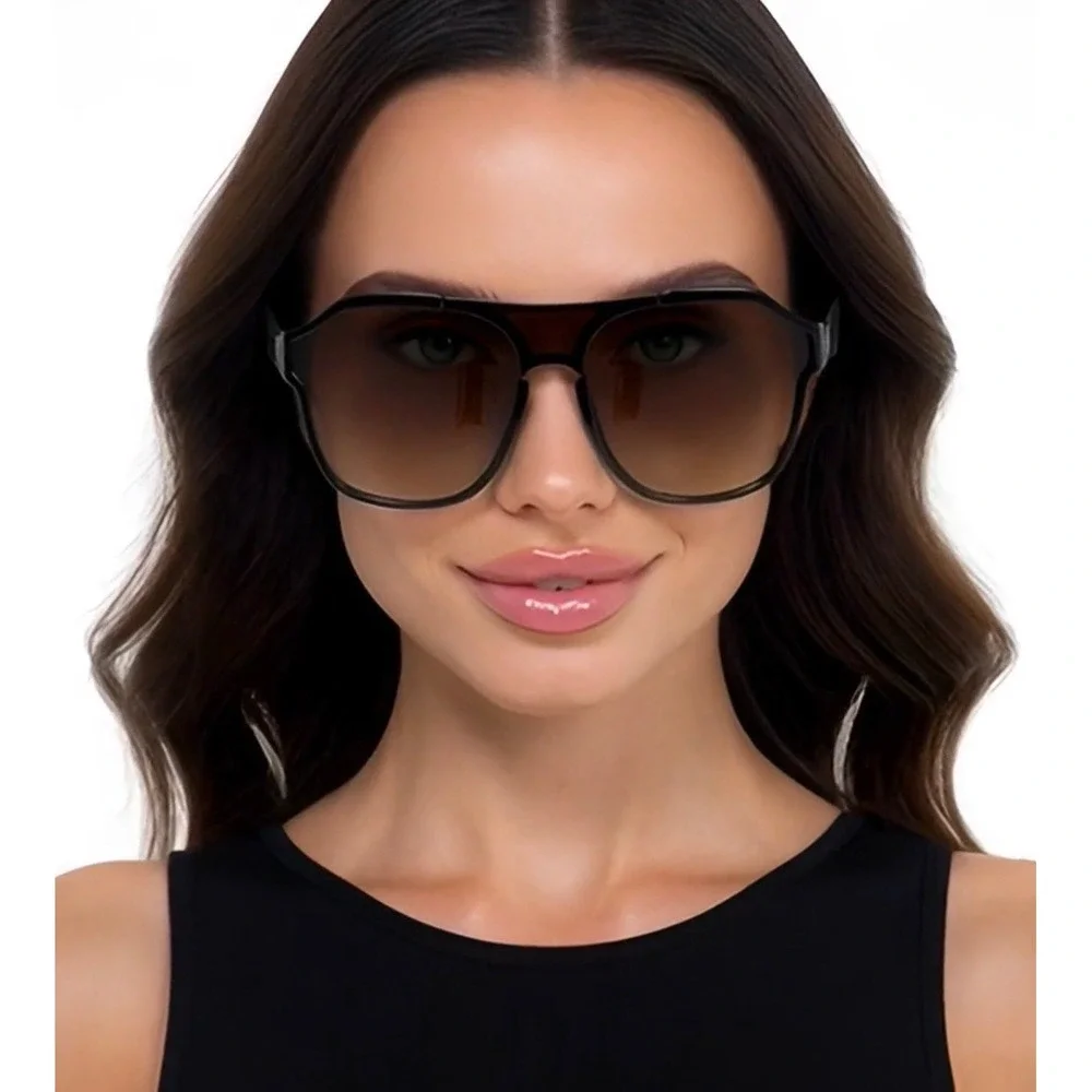 Sun Glasses Sporty Trendy Style Women Square Sunglasses Fashion Oversized Shield